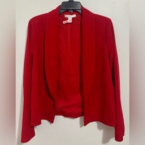 Chico’s Deep Red Open Lined Blazer Jacket size 1 US 8/10 Medium